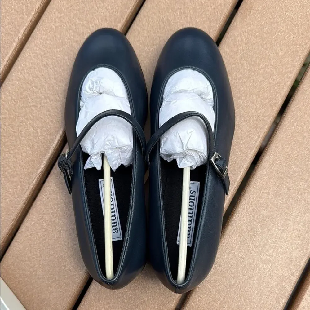 Auditions Navy Leather Jamie Shoes New in the Box 7.5 D